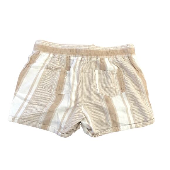 Per Se LARGE Delaney Striped Linen Blend Short - Stitch Fix Elastic Waist - Picture 2 of 6